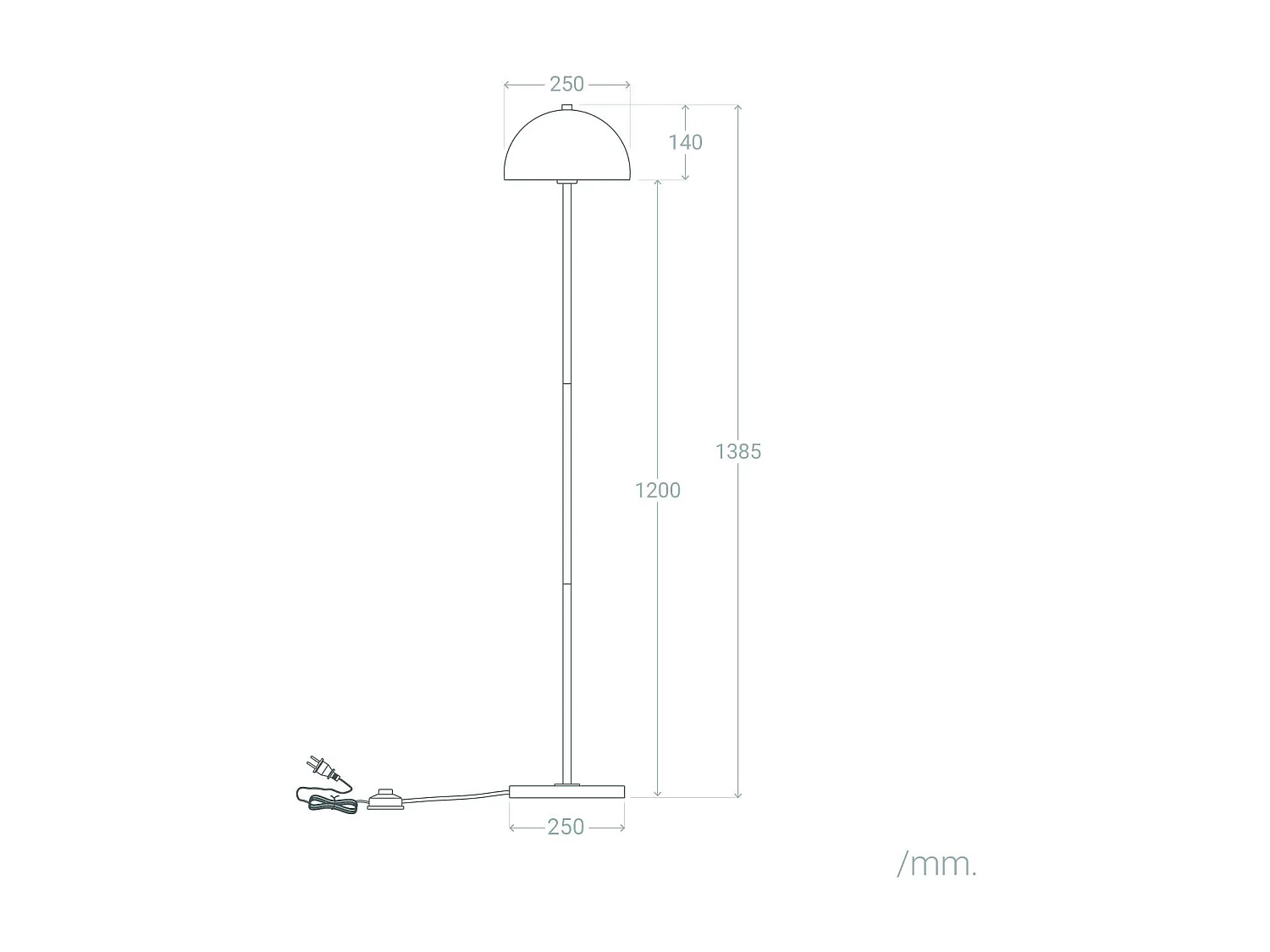 Lampadaire Métal et Verre Shelley Madow Rose pastel