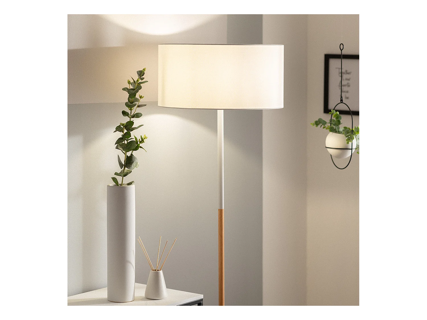 Lampada da Terra Silinda Bianco