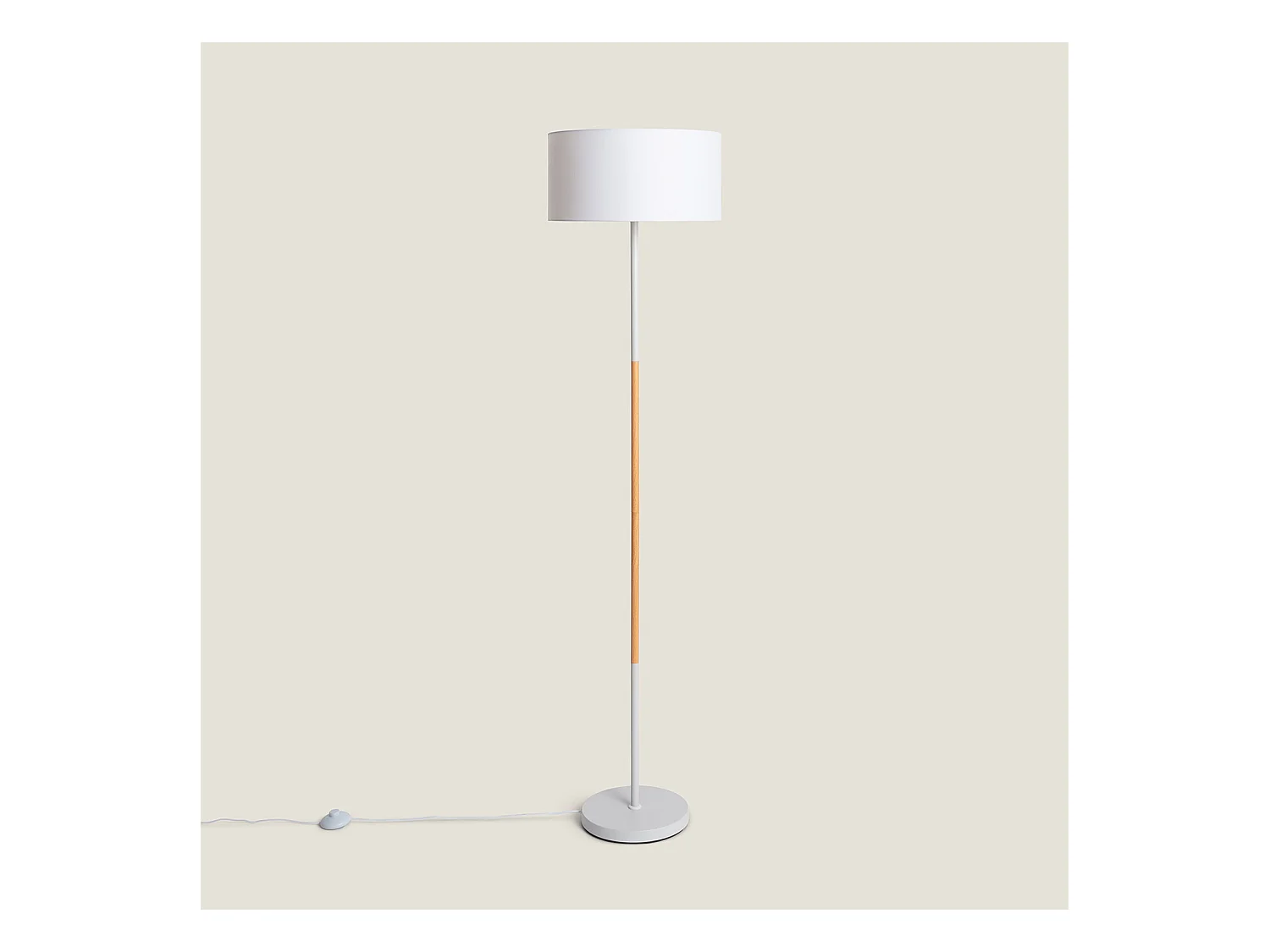 Lampada da Terra Silinda Bianco