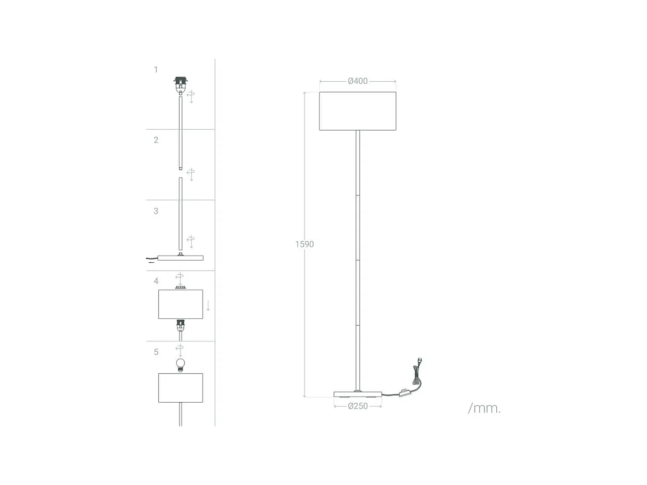 Lampada da Terra Silinda Bianco