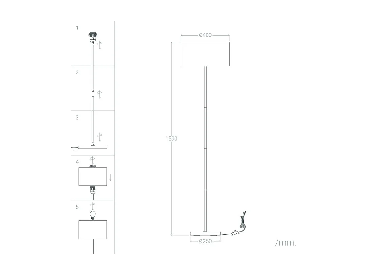 Lampadaire Silinda Blanc
