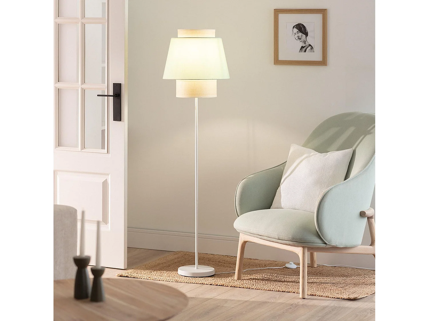 Lampadaire Textile Chulu Vert