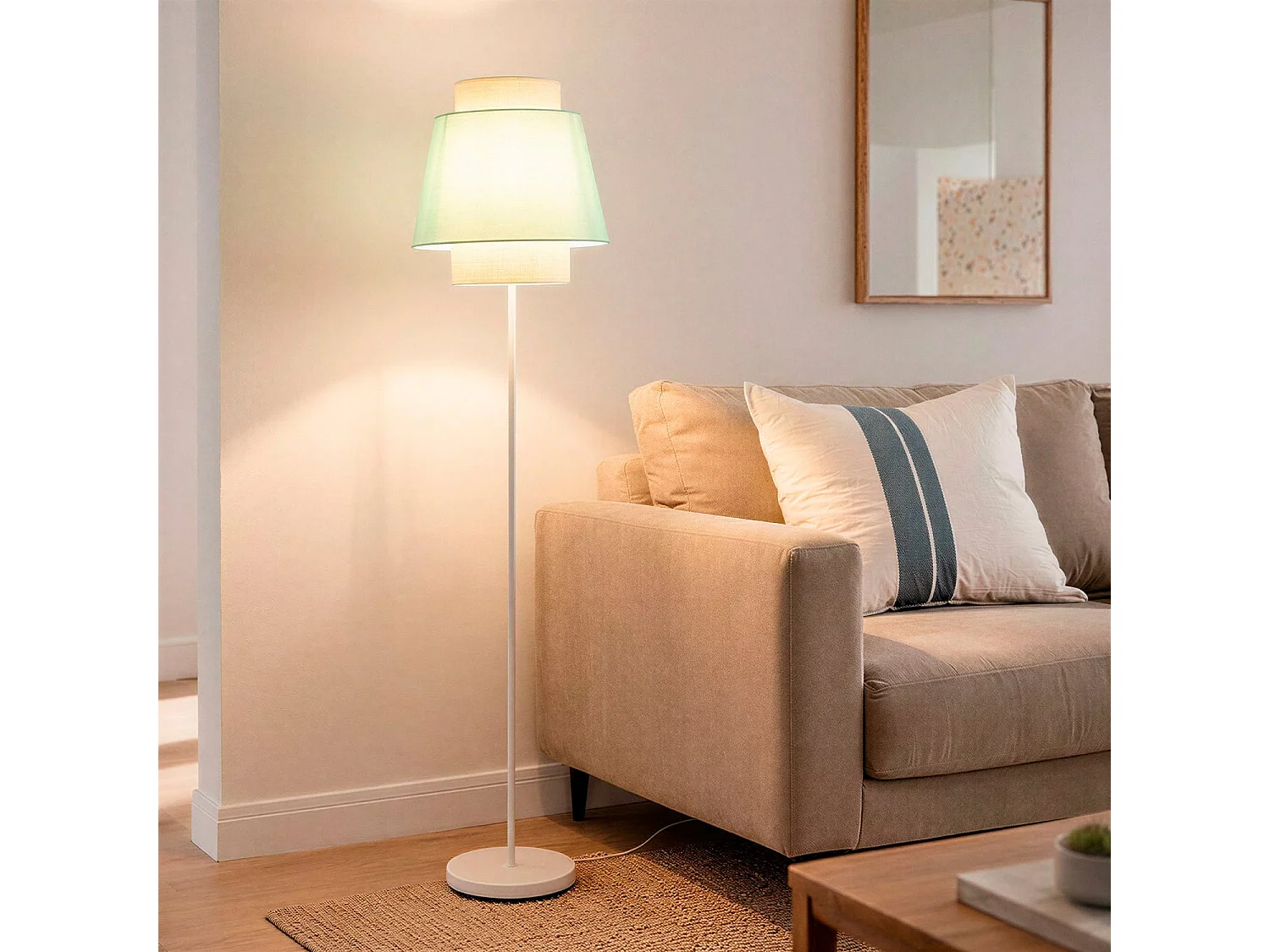 Lampadaire Textile Chulu Vert