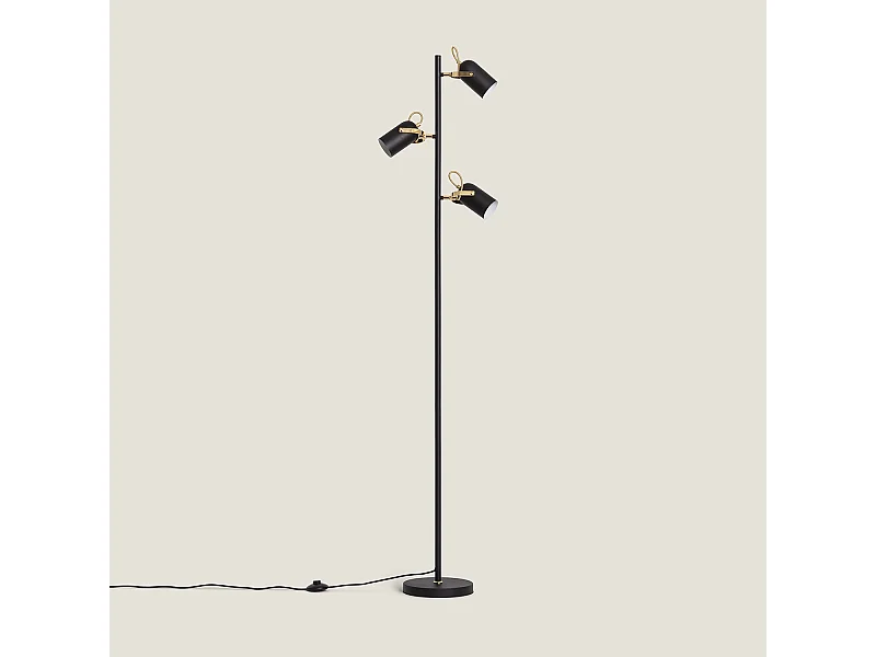 Lampadaire Cano 3 Spots  Noir