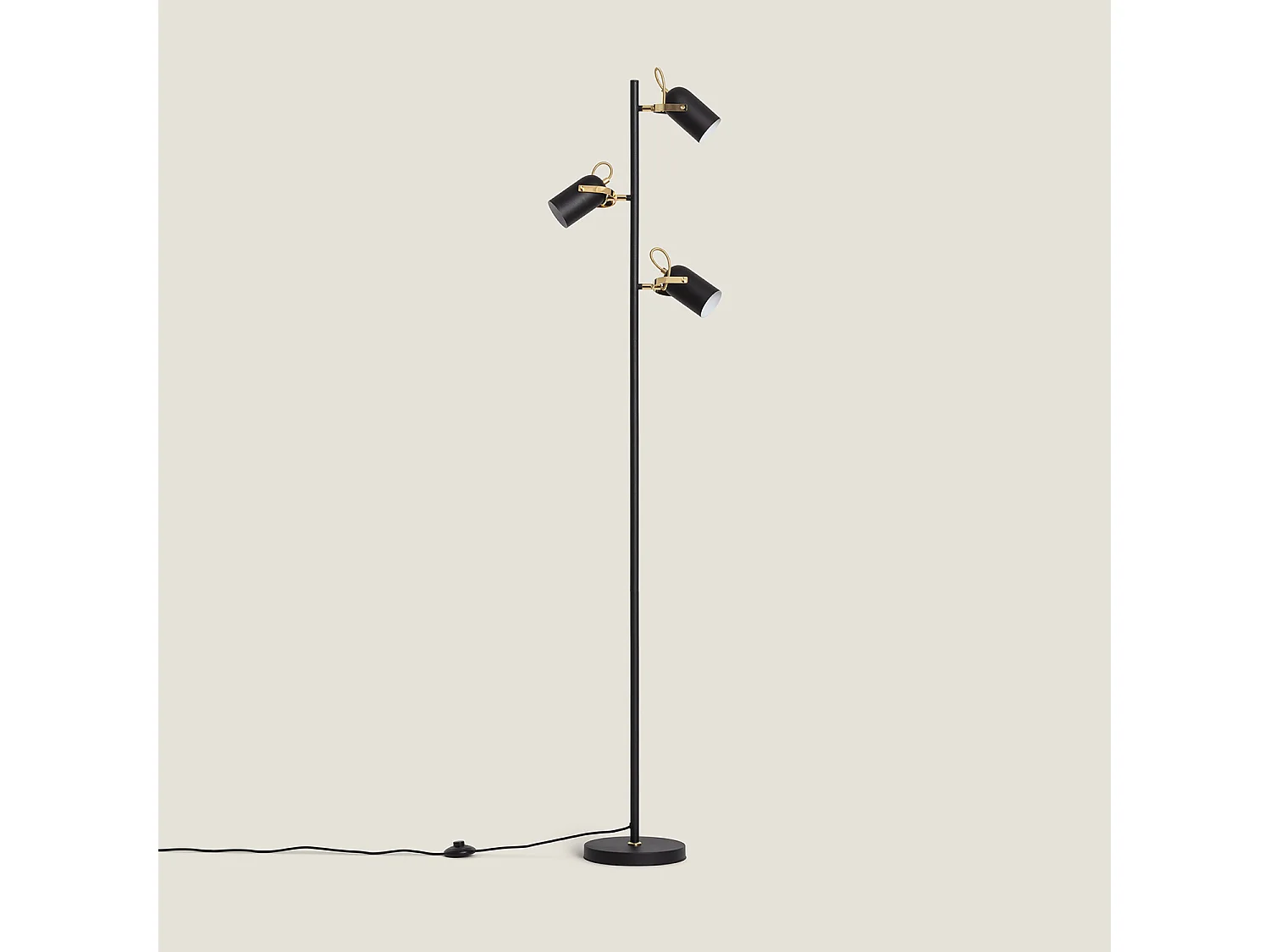 Lampadaire Cano 3 Spots  Noir