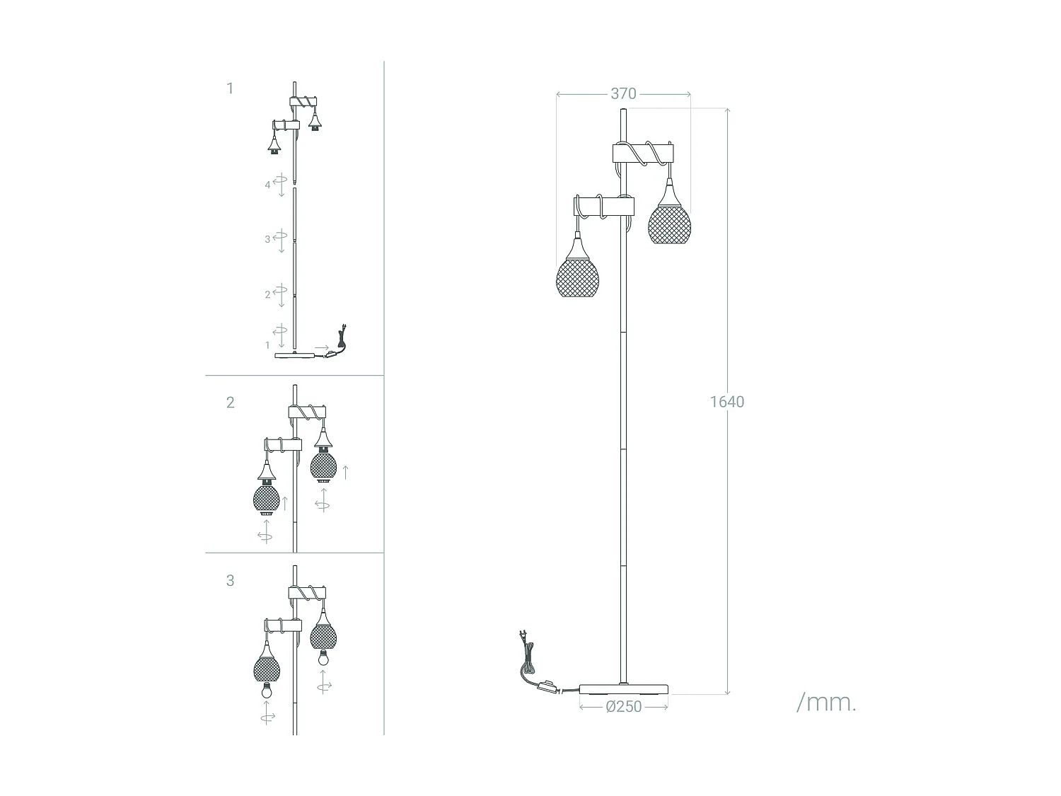 Lampadaire Monah Blanc