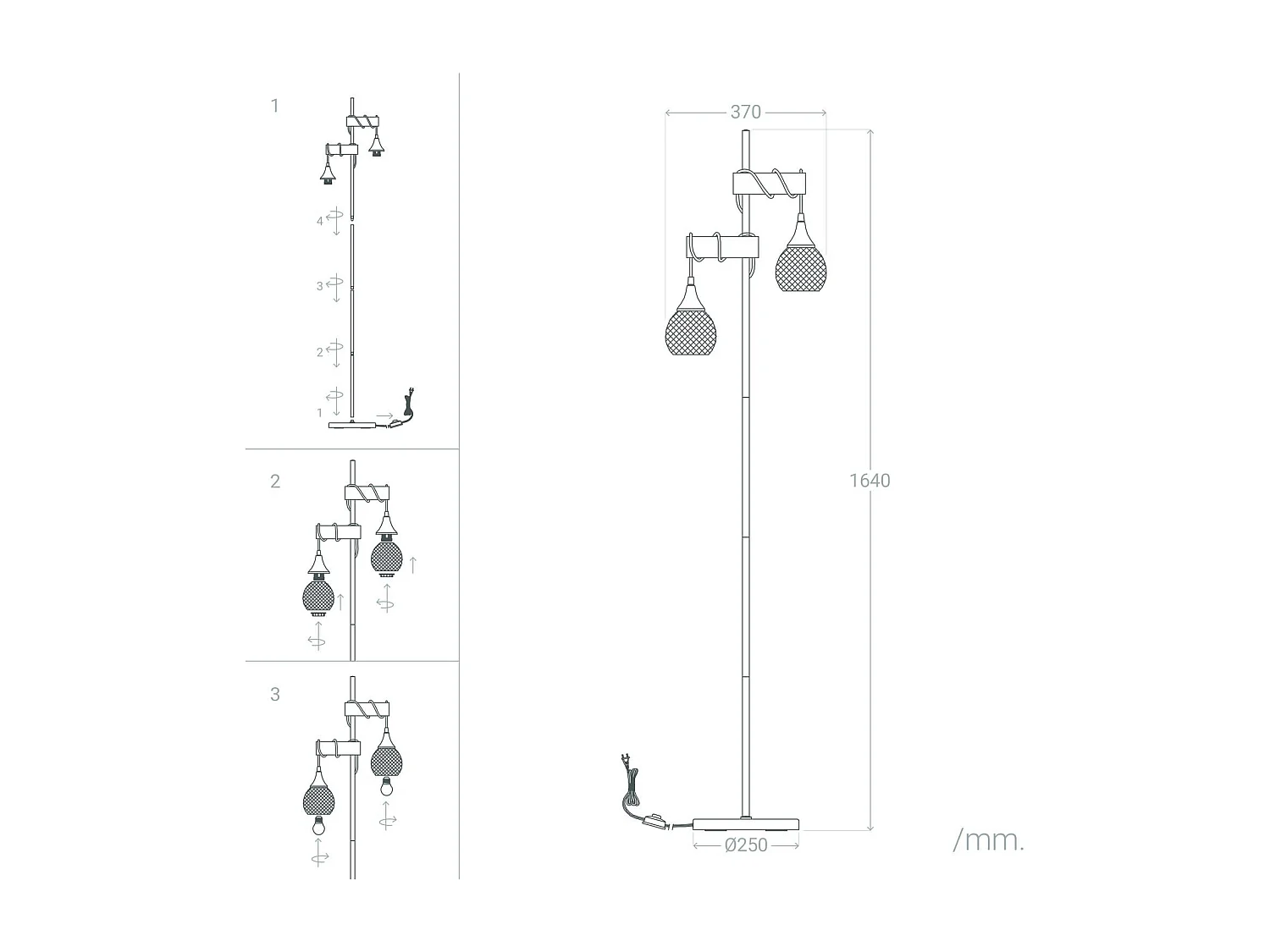 Lampadaire Monah Blanc