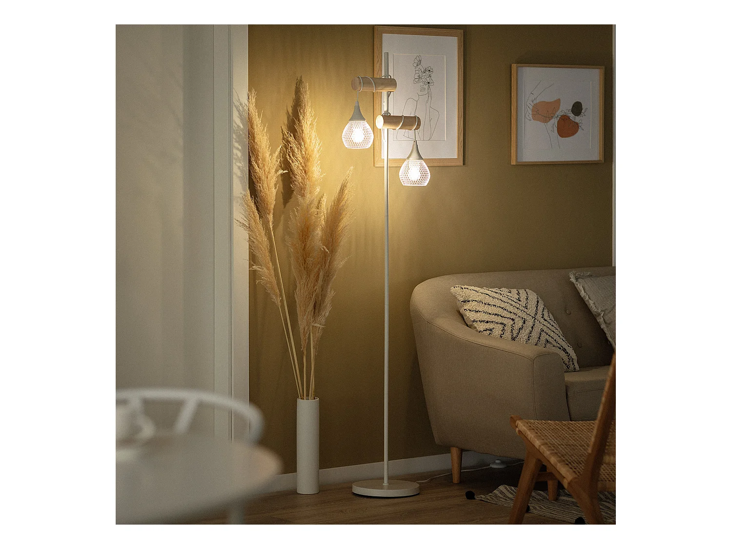 Lámpara de Pie Monah WiFi con Regulador Blanco