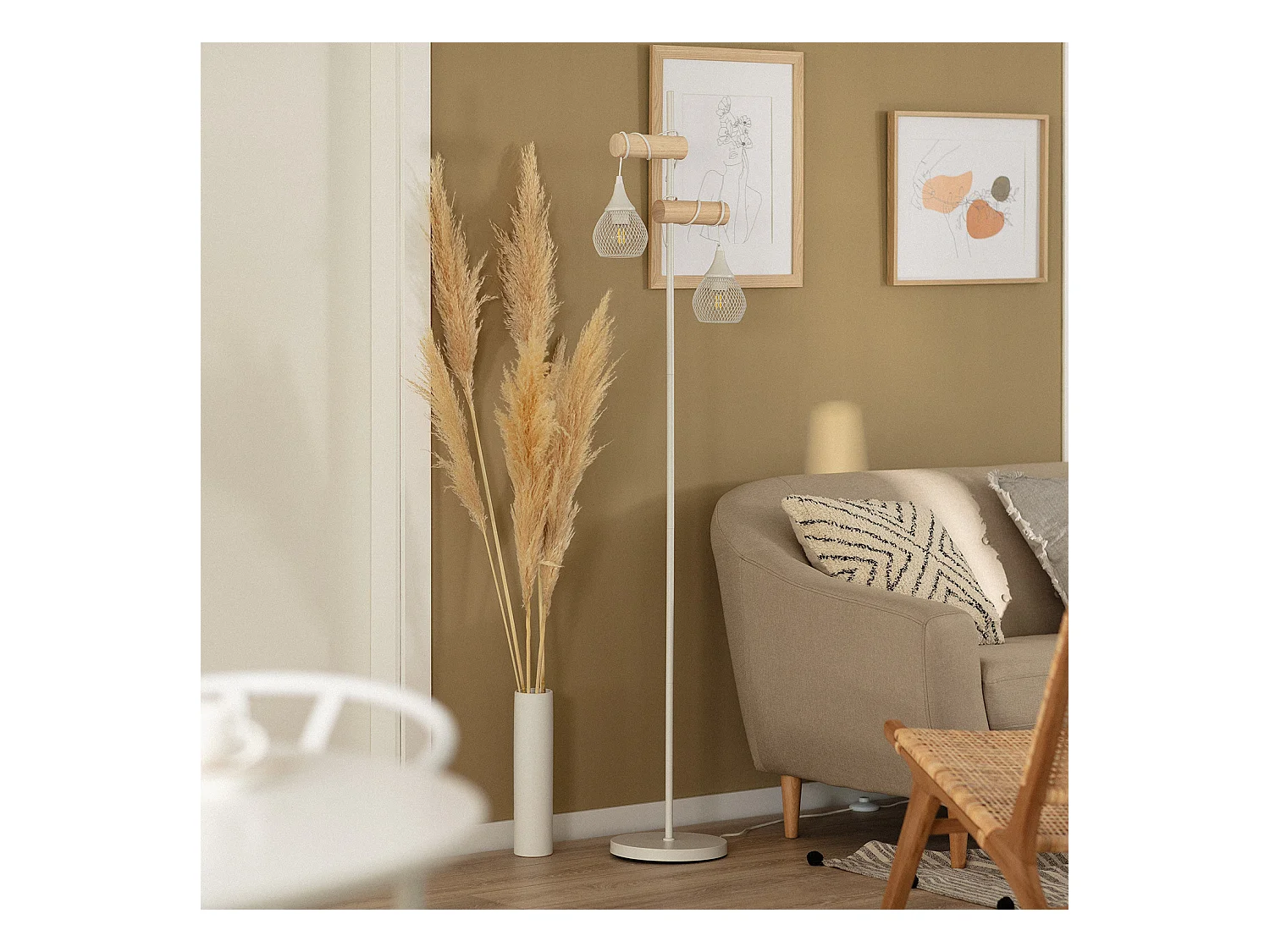 Lámpara de Pie Monah WiFi con Regulador Blanco