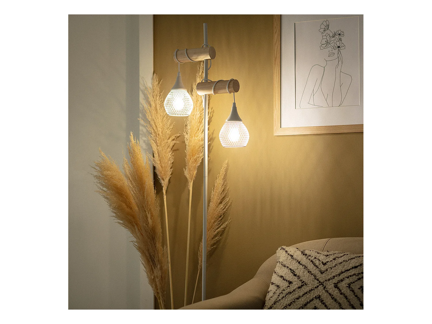 Lámpara de Pie Monah WiFi con Regulador Blanco