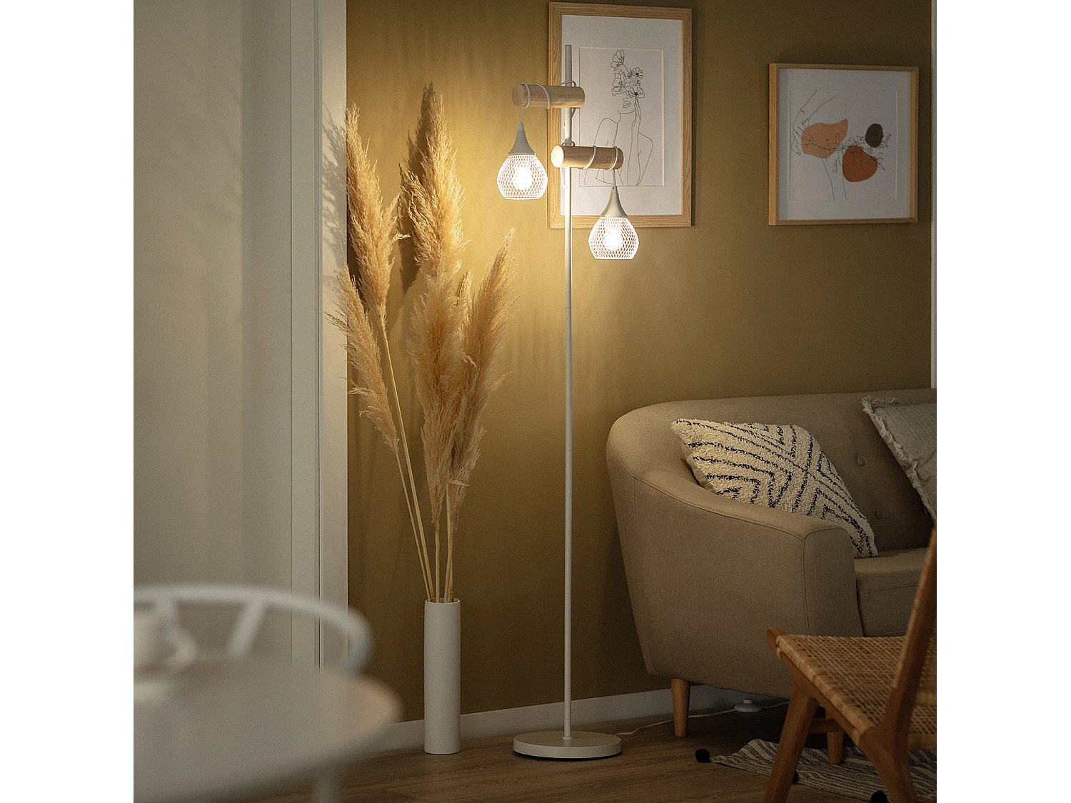 Lampadaire Monah WiFi avec Variateur Blanc