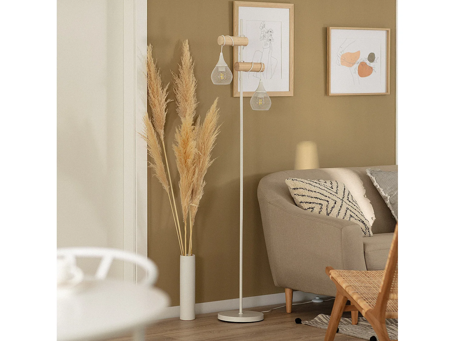 Lampadaire Monah WiFi avec Variateur Blanc