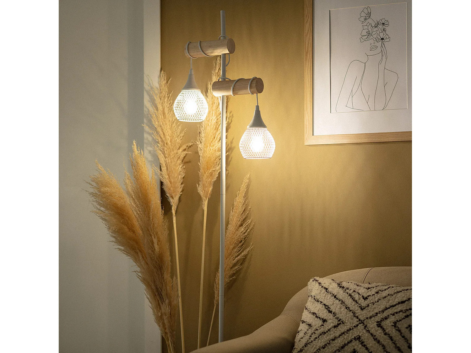 Lampadaire Monah WiFi avec Variateur Blanc