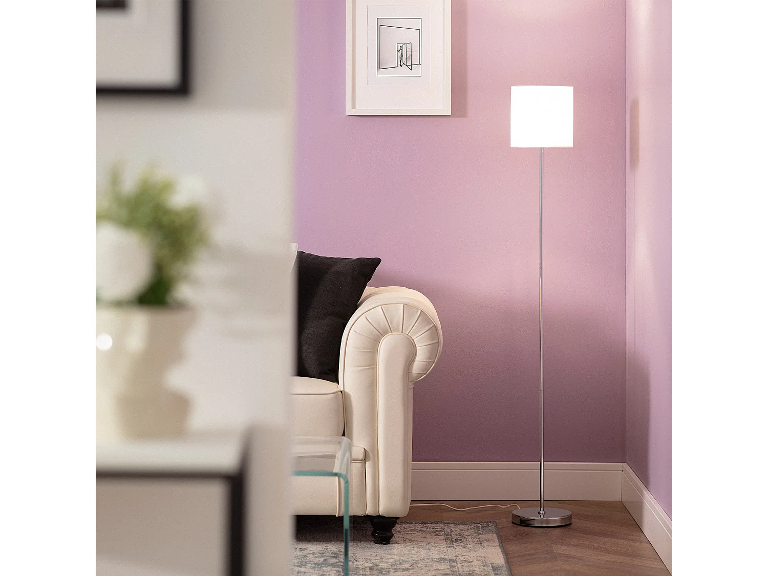 Lampadaire Métal Pangiri WiFi avec Variateur Blanc