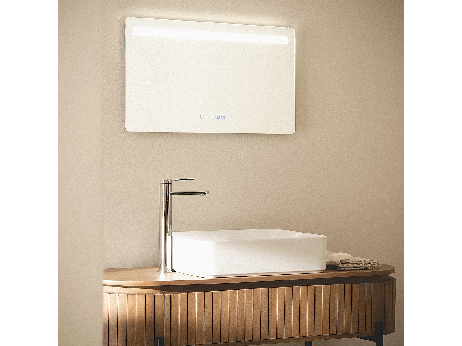 Miroir Salle de Bain avec Éclairage LED Anti-buée Benagil 40x70cm Sélectionnable (chaud-neutre-froid)