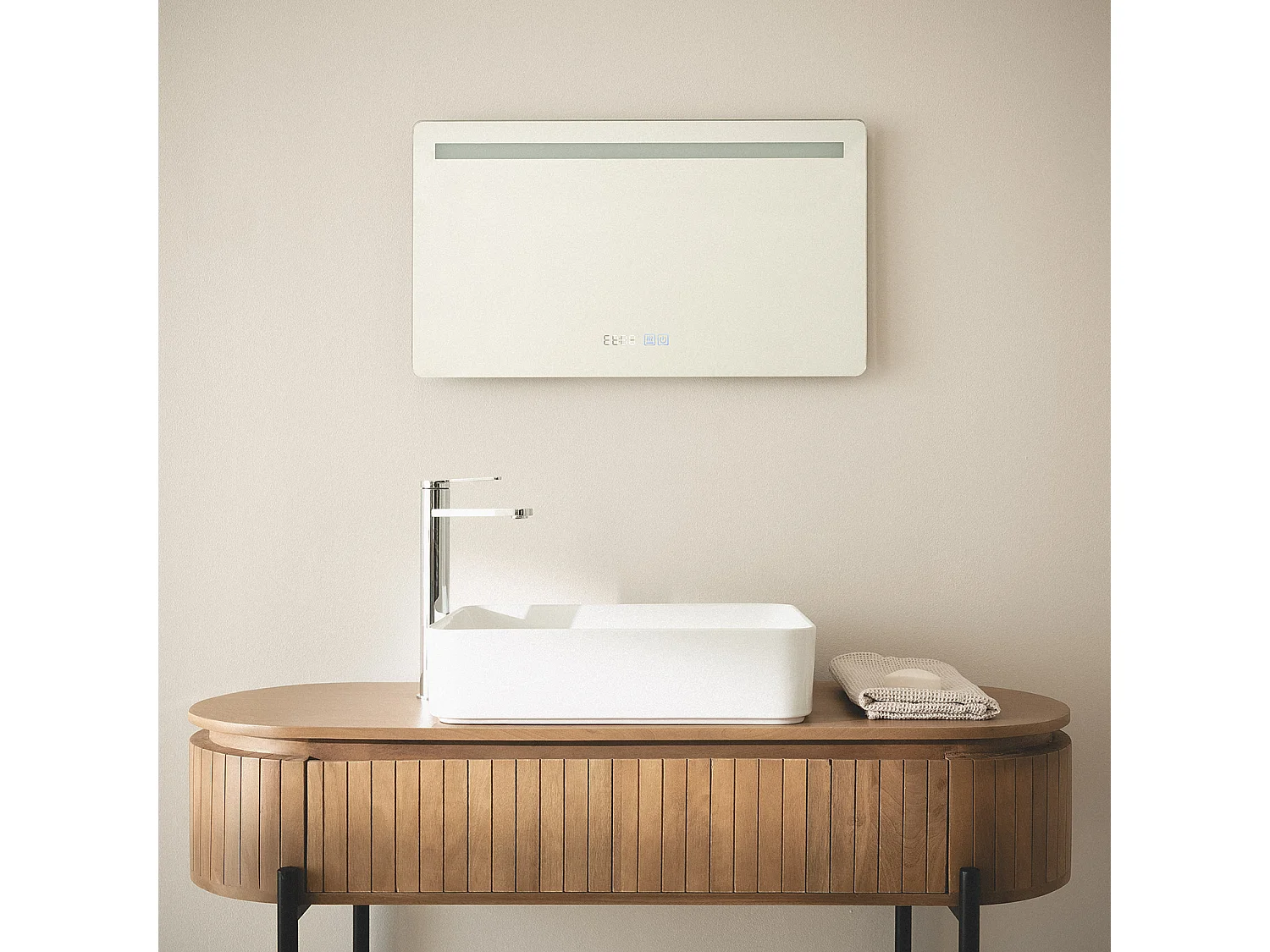 Miroir Salle de Bain avec Éclairage LED Anti-buée Benagil 40x70cm Sélectionnable (chaud-neutre-froid)