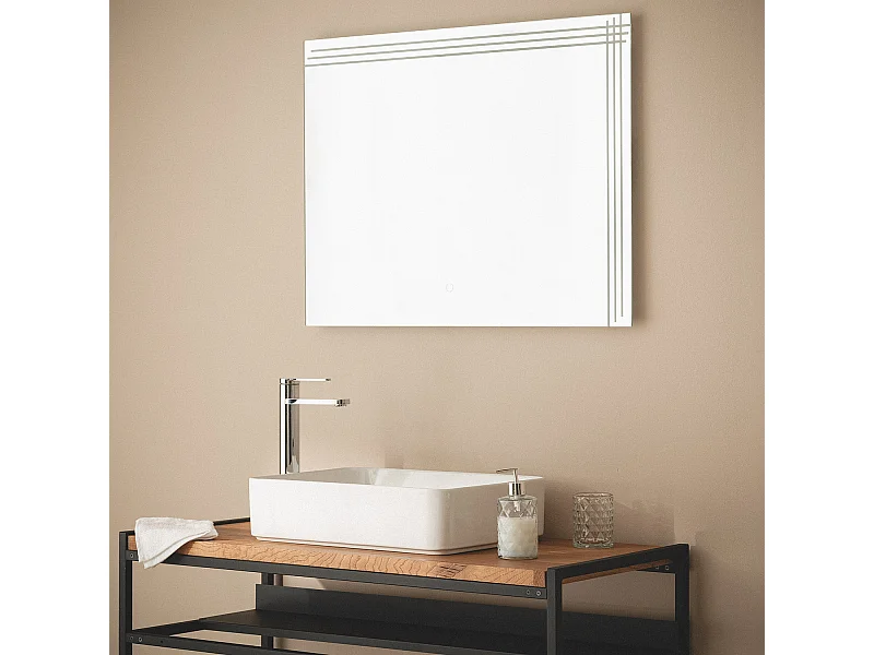 Espejo Baño con Luz LED 60x80 cm Dinklage 6000K Blanco Frío