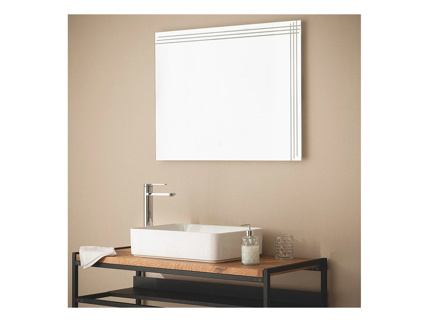 Specchio da Bagno con Luce LED 60x80 cm Dinklage 6000K Bianco Freddo
