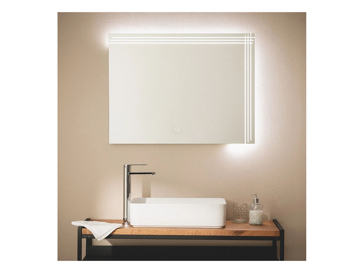 Specchio da Bagno con Luce LED 60x80 cm Dinklage 6000K Bianco Freddo