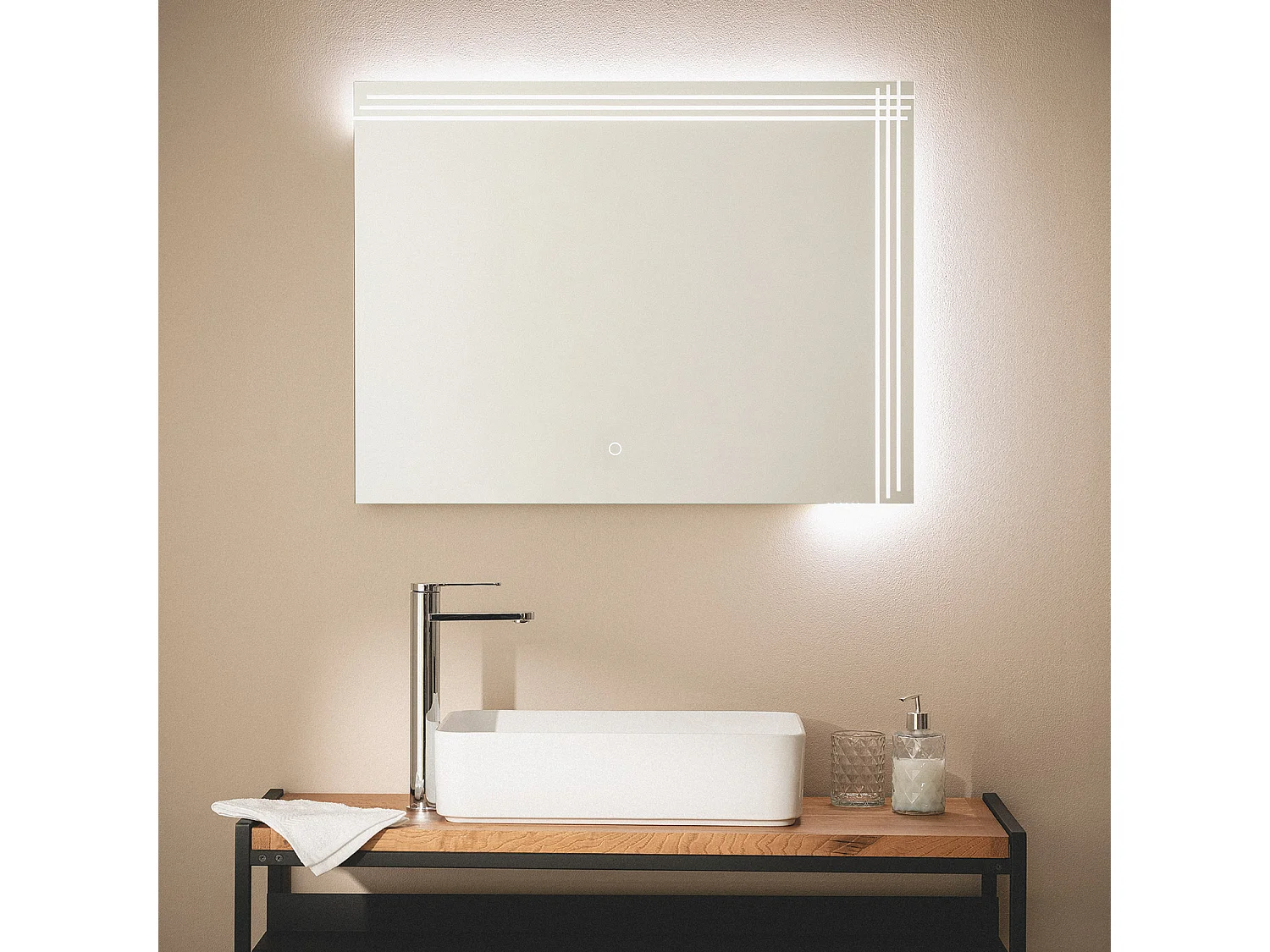 Miroir Salle de Bain avec Éclairage LED Dinklage 60x80 cm 6000K Blanc froid