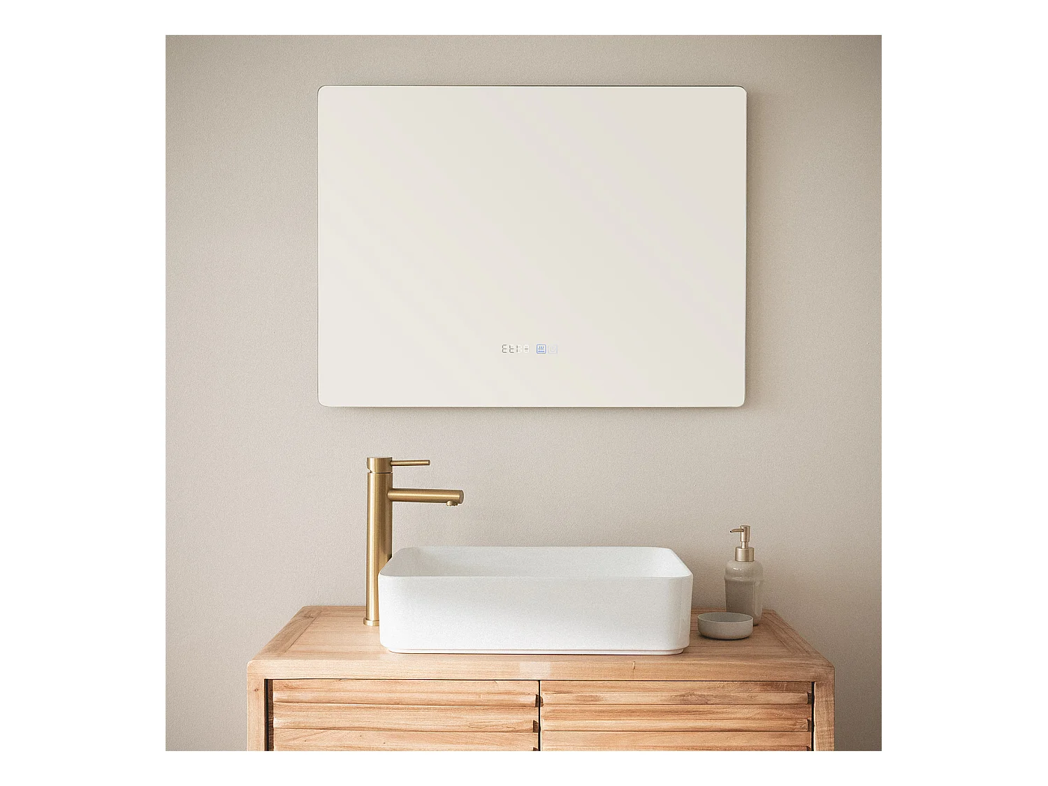 Espejo Baño con Luz LED y Antivaho 60x80 cm Sarakiniko Seleccionable (Cálido-Neutro-Frío)