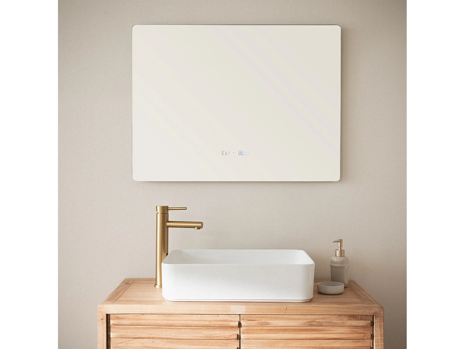 Miroir Salle de Bain avec Éclairage LED Anti-buée Sarakiniko 60x80 cm Sélectionnable (chaud-neutre-froid)