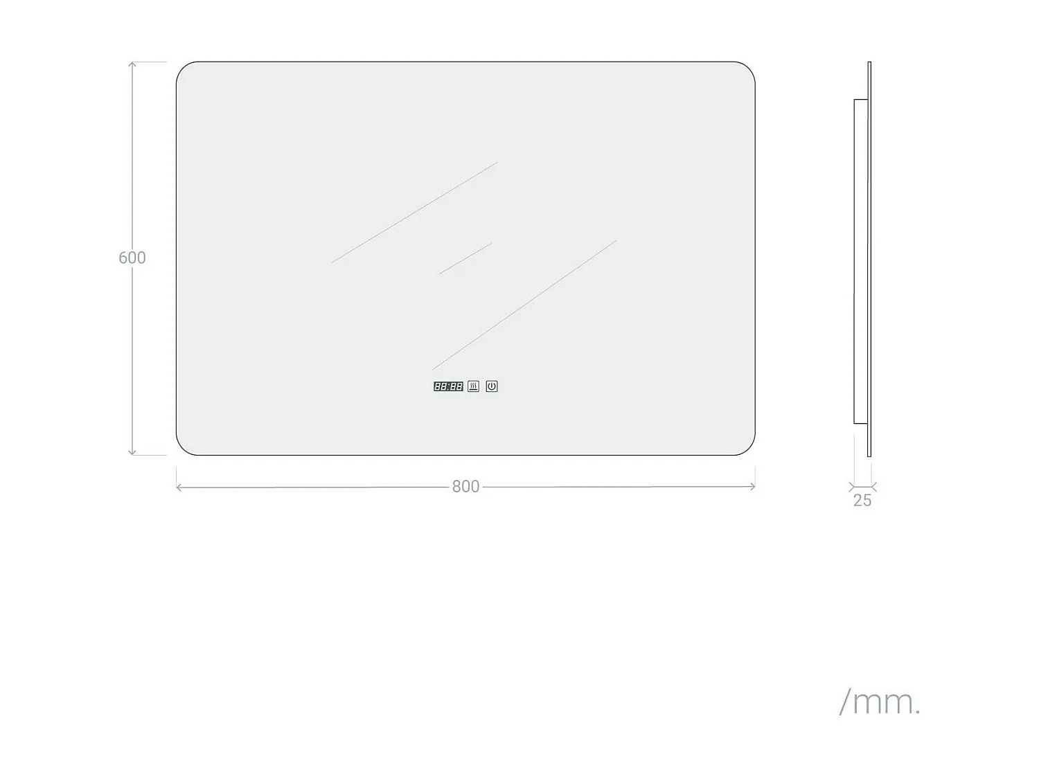 Miroir Salle de Bain avec Éclairage LED Anti-buée Sarakiniko 60x80 cm Sélectionnable (chaud-neutre-froid)