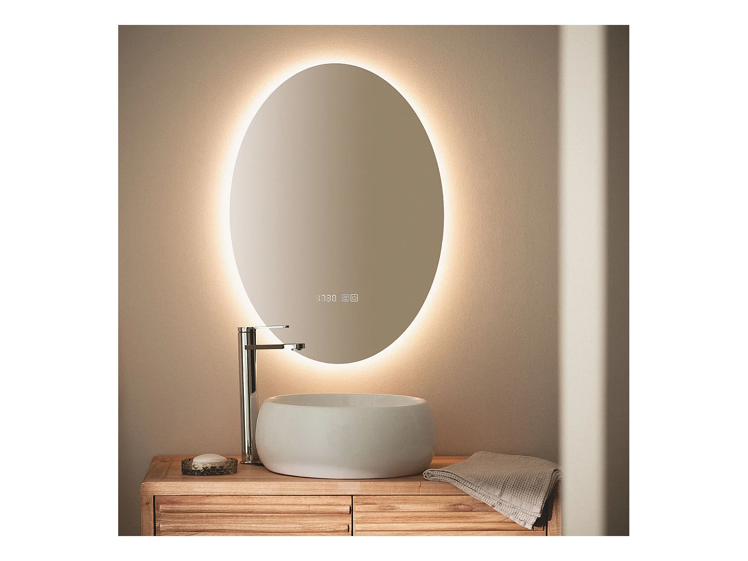 Espejo Baño con Luz LED y Antivaho 70x50 cm Catedrais Seleccionable (Cálido-Neutro-Frío)