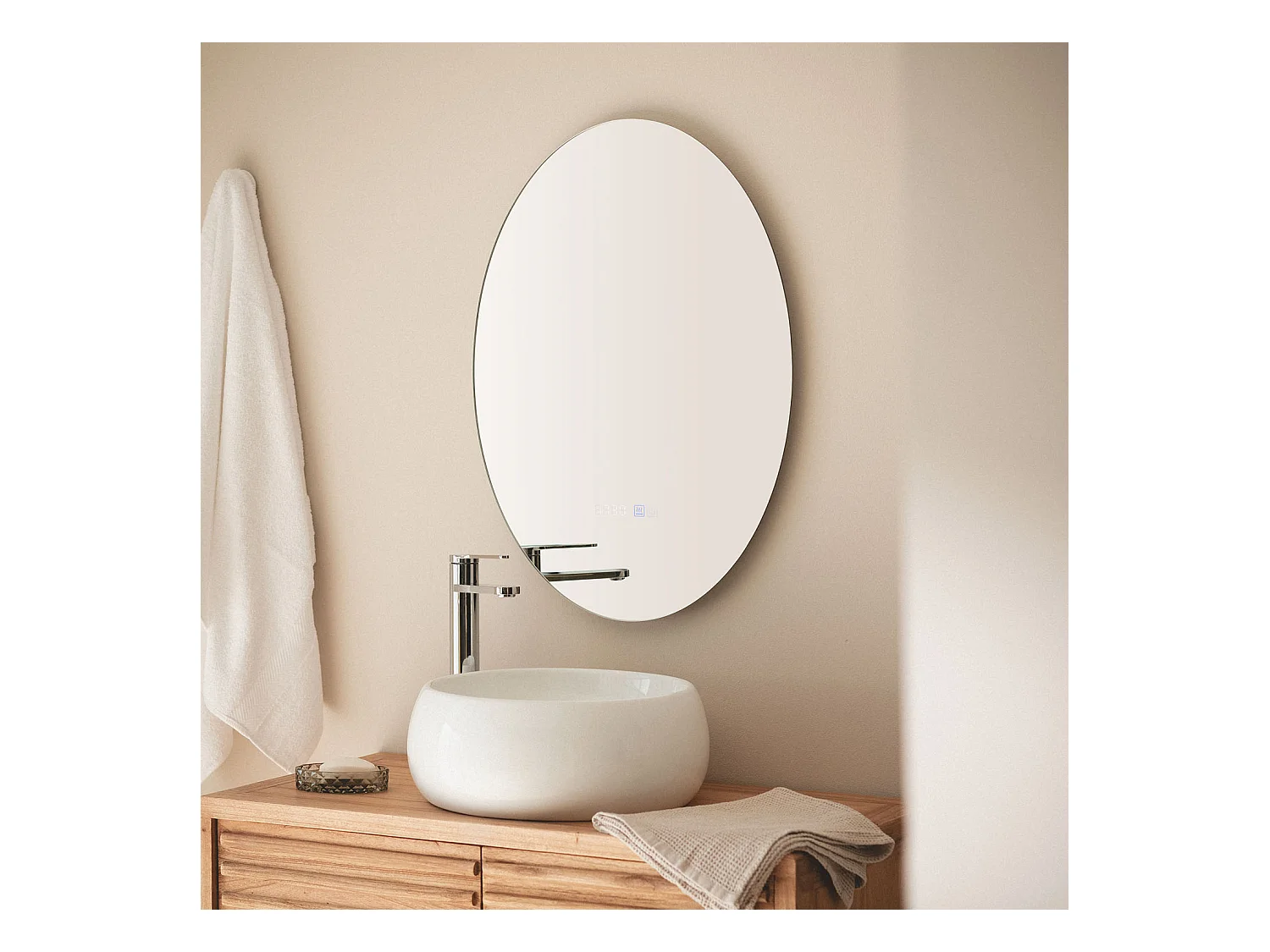 Miroir Salle de Bain avec Éclairage LED Anti-buée Catedrais 70x50cm Sélectionnable (chaud-neutre-froid)