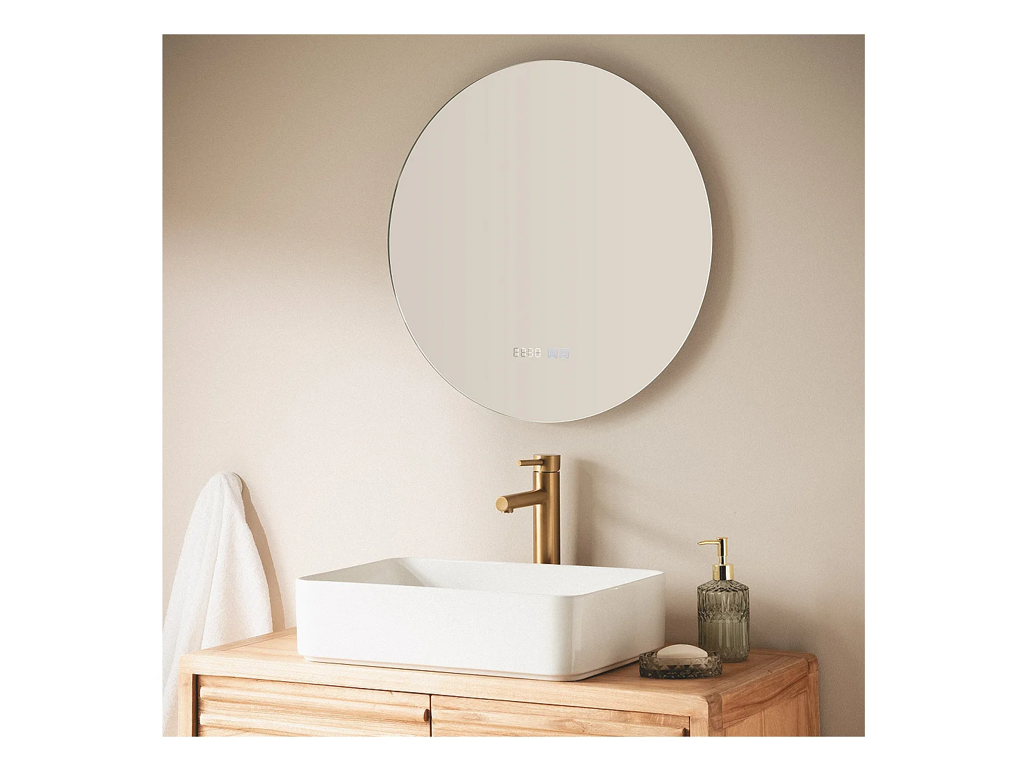 Specchio da Bagno con Luce LED e Antiappannamento Ø60 cm Big Volpe Selezionabile (Caldo-Naturale-Freddo)