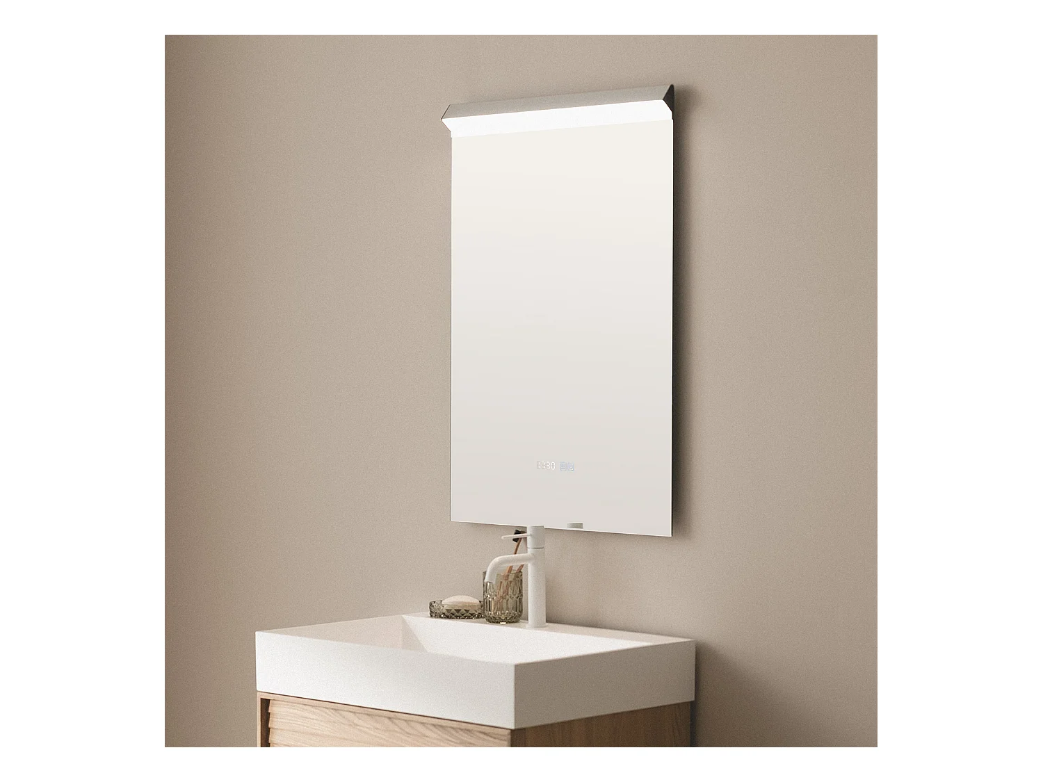 Espejo Baño con Luz LED y Antivaho 85x60 cm Jannada Seleccionable (Cálido-Neutro-Frío)