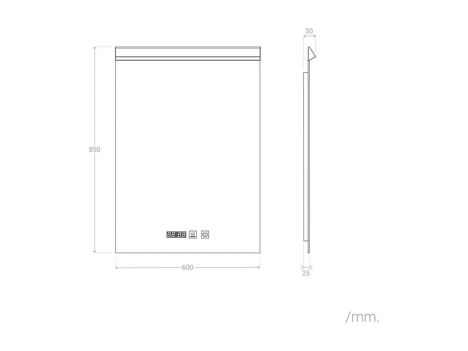 Miroir Salle de Bain avec Éclairage LED Anti-buée Jannada 85x60 cm Sélectionnable (chaud-neutre-froid)