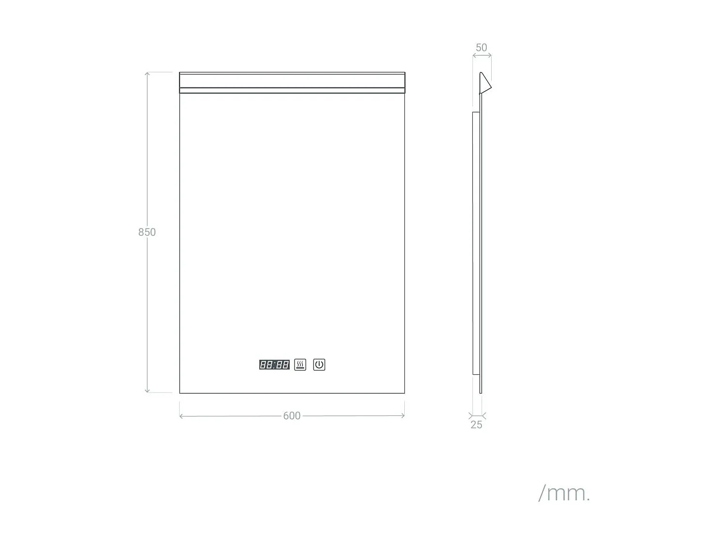 Specchio da Bagno con Luce LED e Antiappannamento 85x60 cm Jannada Selezionabile (Caldo-Naturale-Freddo)