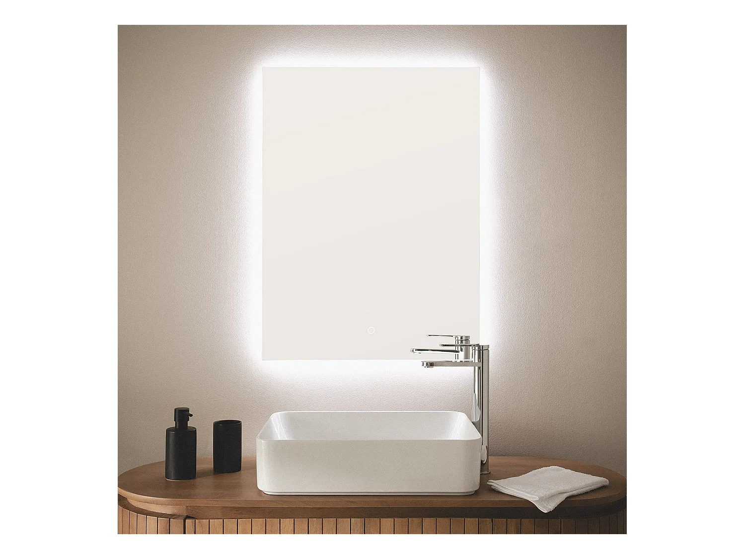 Espejo Baño con Luz LED 78x58 cm Medium Mason 6000K Blanco Frío