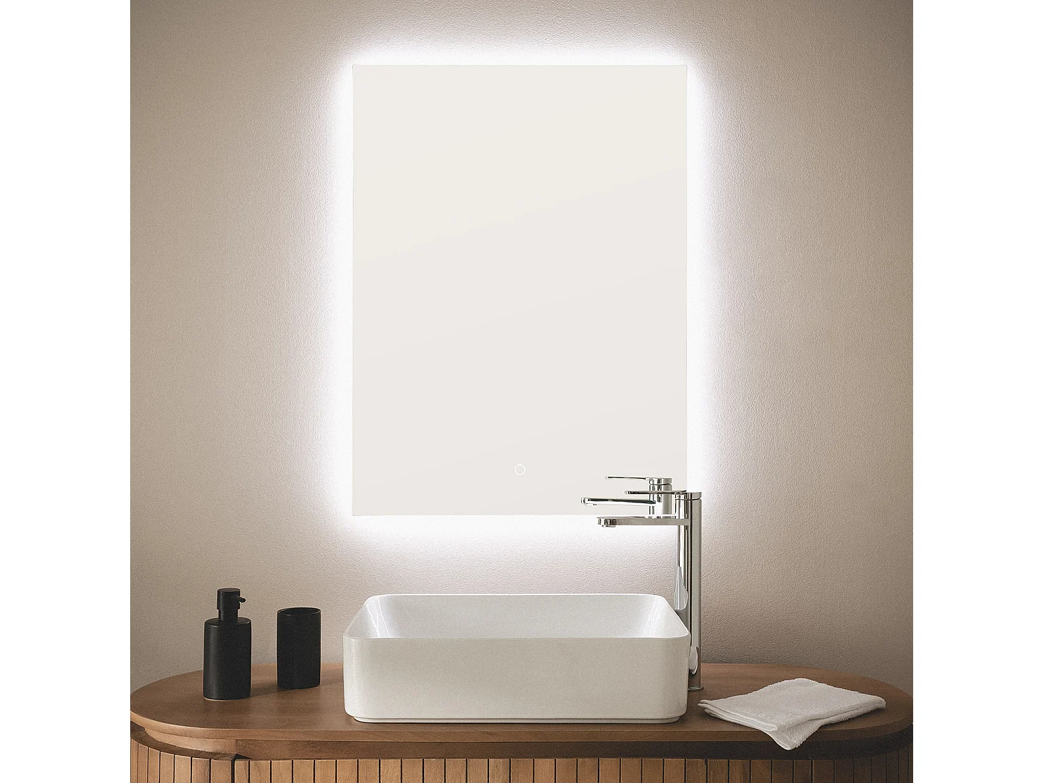 Miroir Salle de Bain avec Éclairage LED Medium Mason 78x58cm  6000K Blanc froid