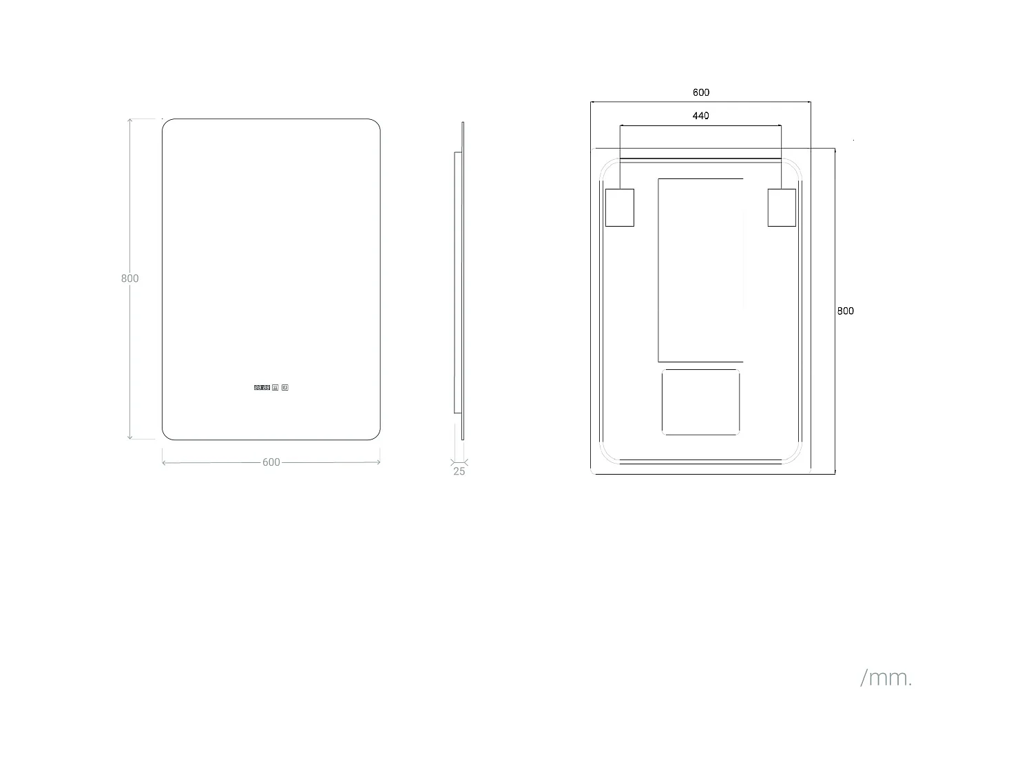 Specchio da Bagno con Luce LED e Antiappannamento 80x60 cm Grace Selezionabile (Caldo-Naturale-Freddo)