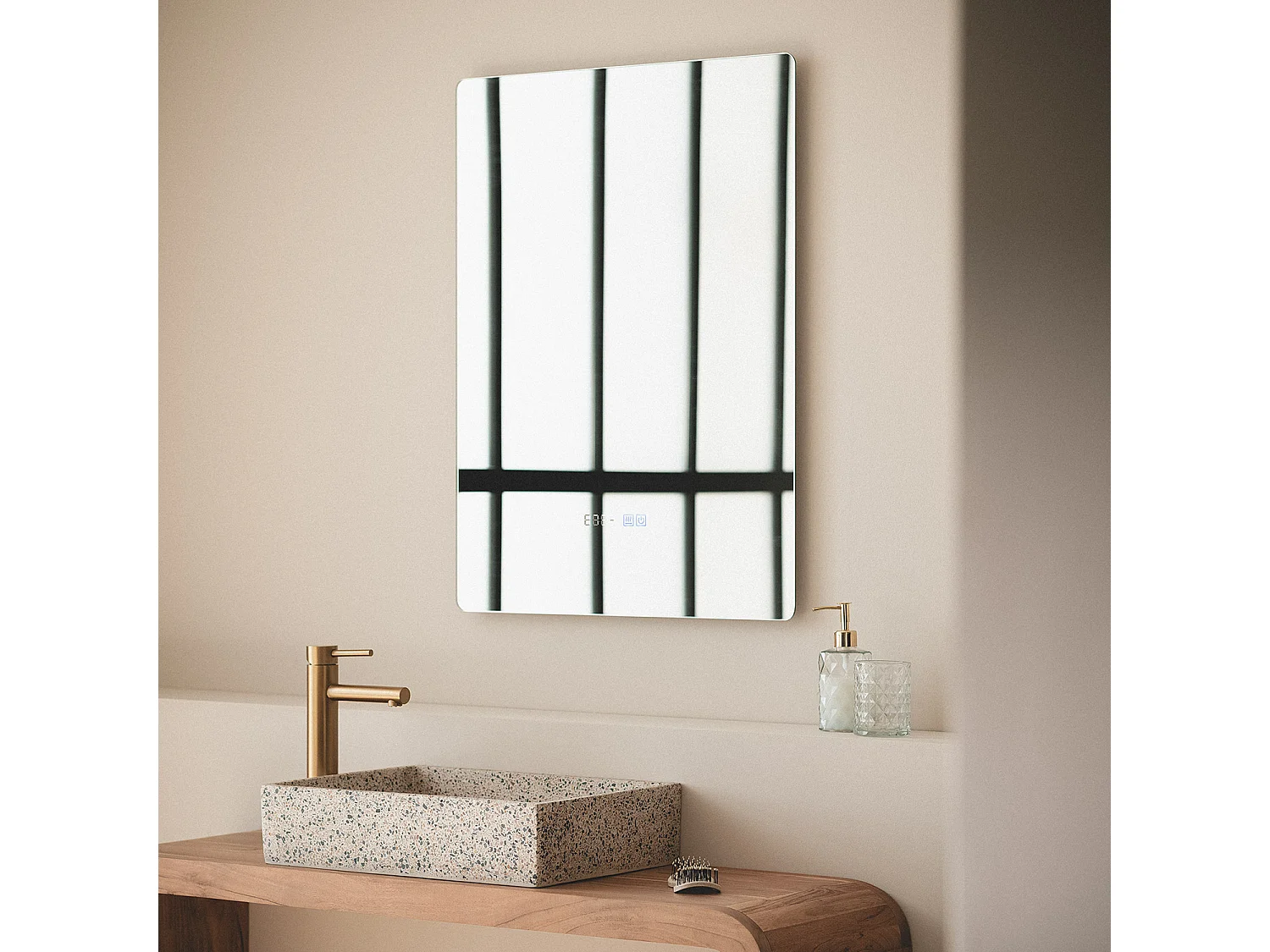 Miroir Salle de Bain avec Éclairage LED Anti-buée Grace 80x60 cm Sélectionnable (chaud-neutre-froid)