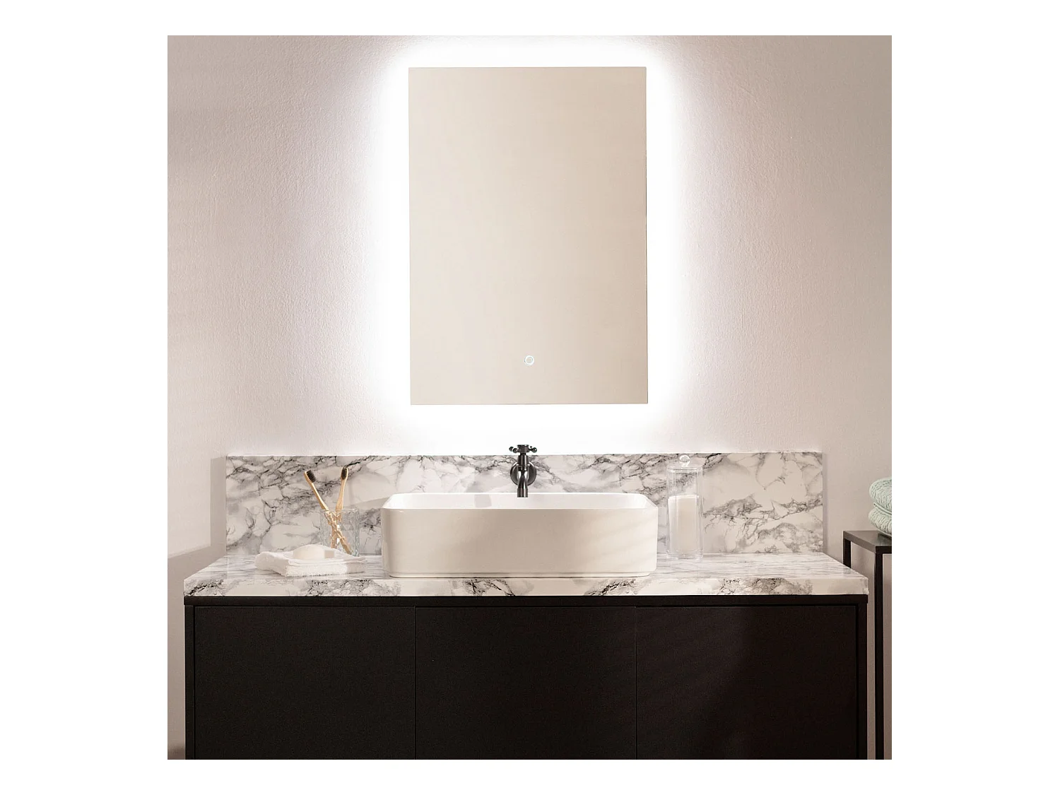 Specchio da Bagno con Luce LED 68x48 cm Small Mason 6000K Bianco Freddo