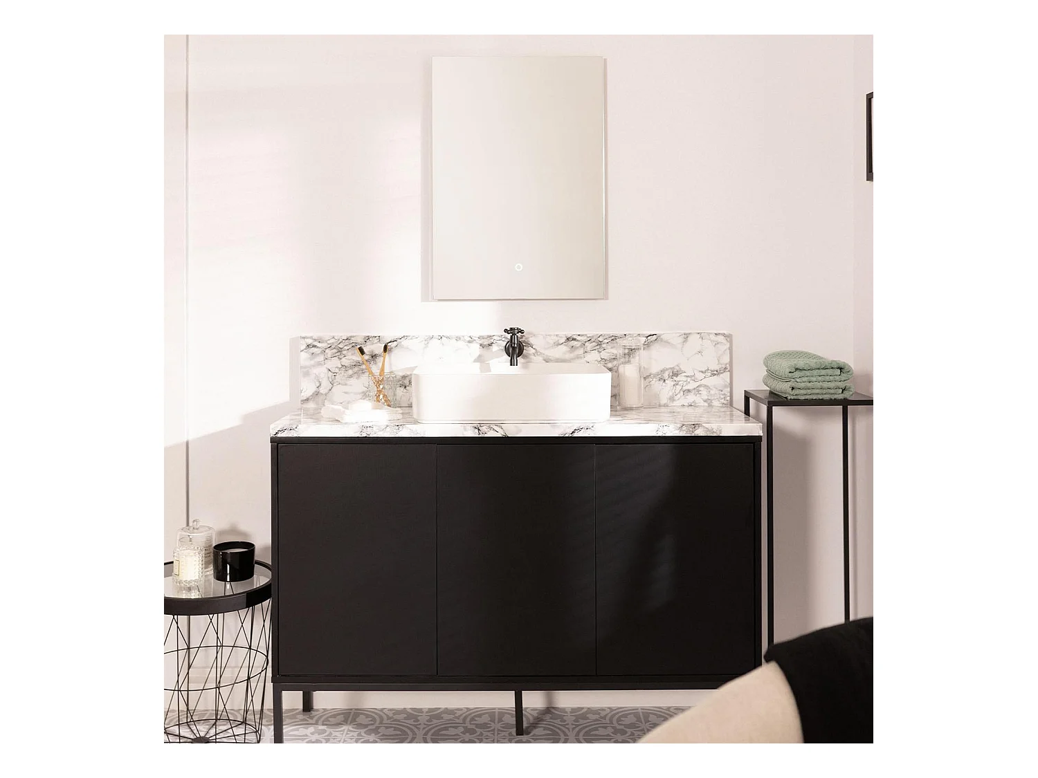 Specchio da Bagno con Luce LED 68x48 cm Small Mason 6000K Bianco Freddo