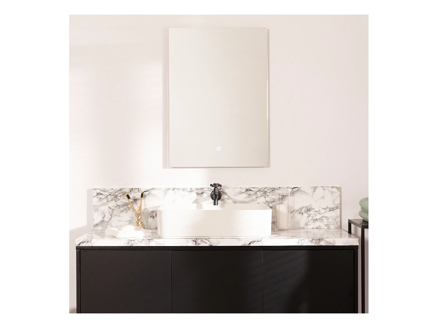 Miroir Salle de Bain avec Éclairage LED Small Mason 68x48cm  6000K Blanc froid
