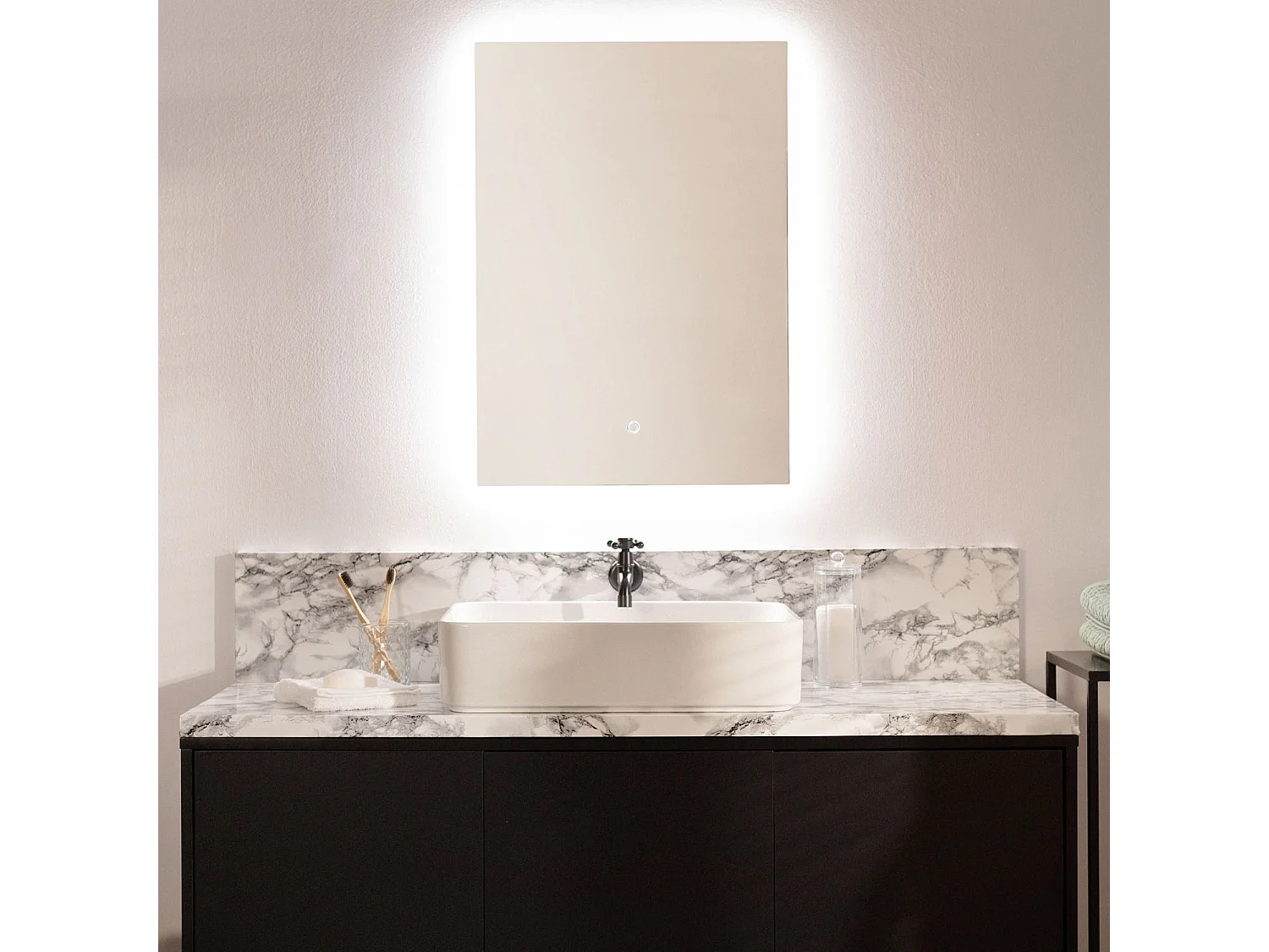 Miroir Salle de Bain avec Éclairage LED Small Mason 68x48cm  6000K Blanc froid