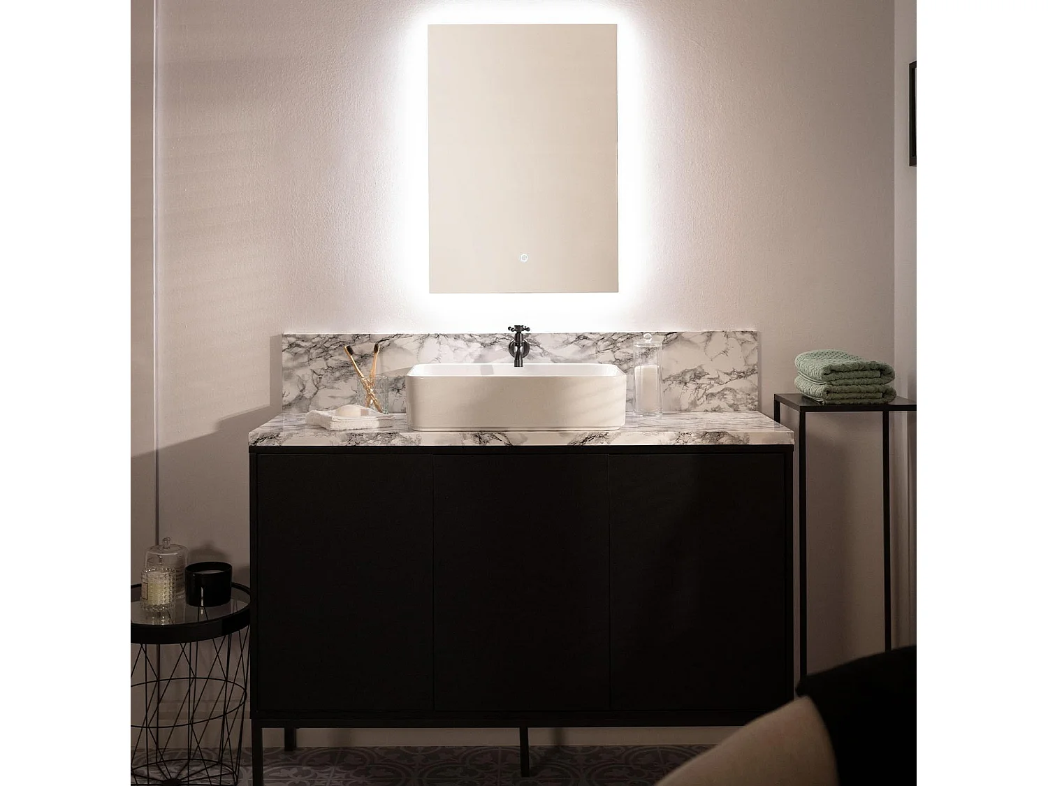 Miroir Salle de Bain avec Éclairage LED Small Mason 68x48cm  6000K Blanc froid