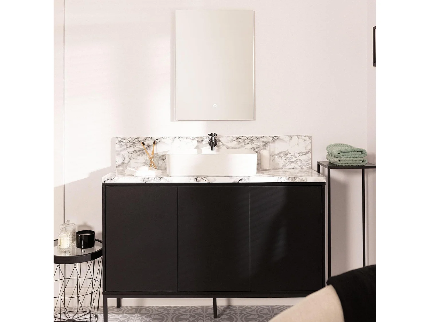 Miroir Salle de Bain avec Éclairage LED Small Mason 68x48cm  6000K Blanc froid