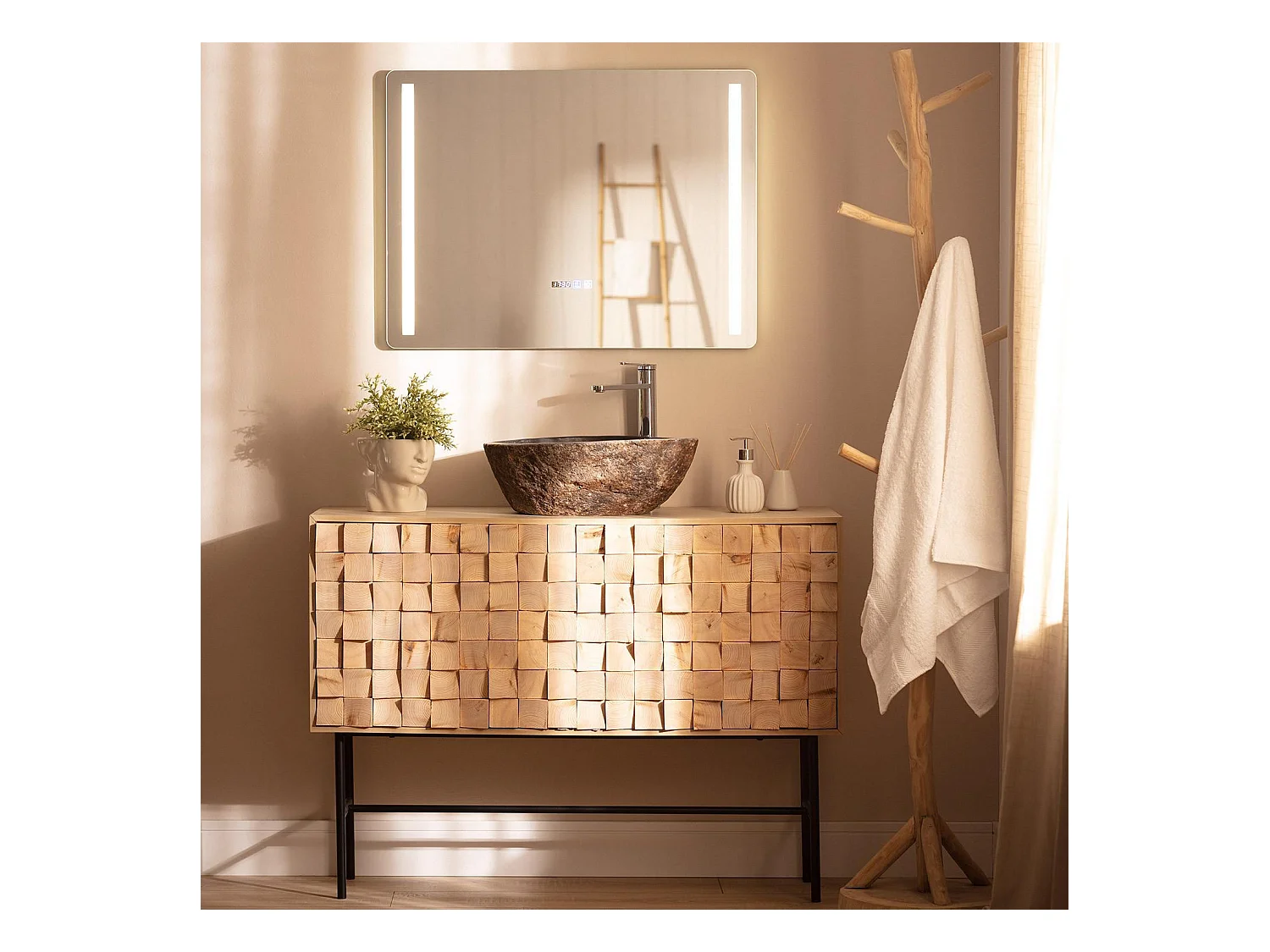 Espejo Baño con Luz LED y Antivaho 60x80 cm Big Similan  Seleccionable (Cálido-Neutro-Frío)