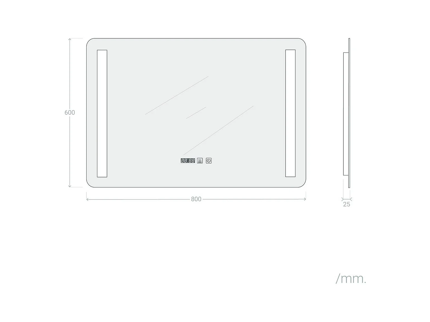 Espejo Baño con Luz LED y Antivaho 60x80 cm Big Similan  Seleccionable (Cálido-Neutro-Frío)