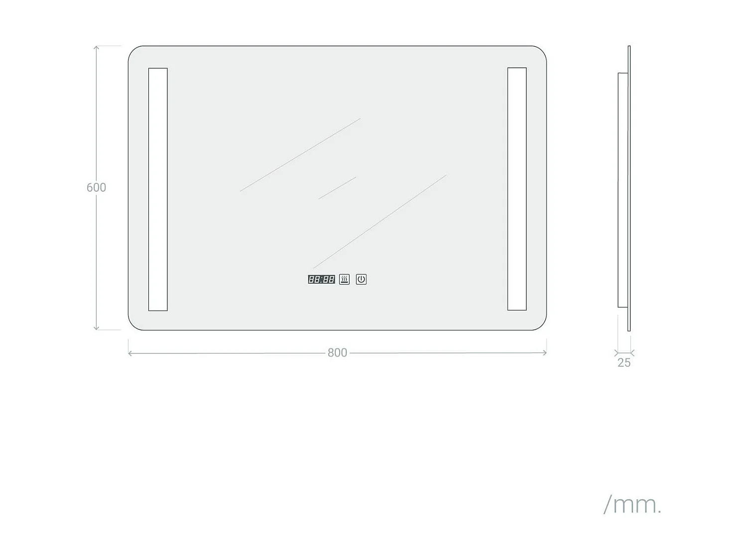 Espejo Baño con Luz LED y Antivaho 60x80 cm Big Similan  Seleccionable (Cálido-Neutro-Frío)