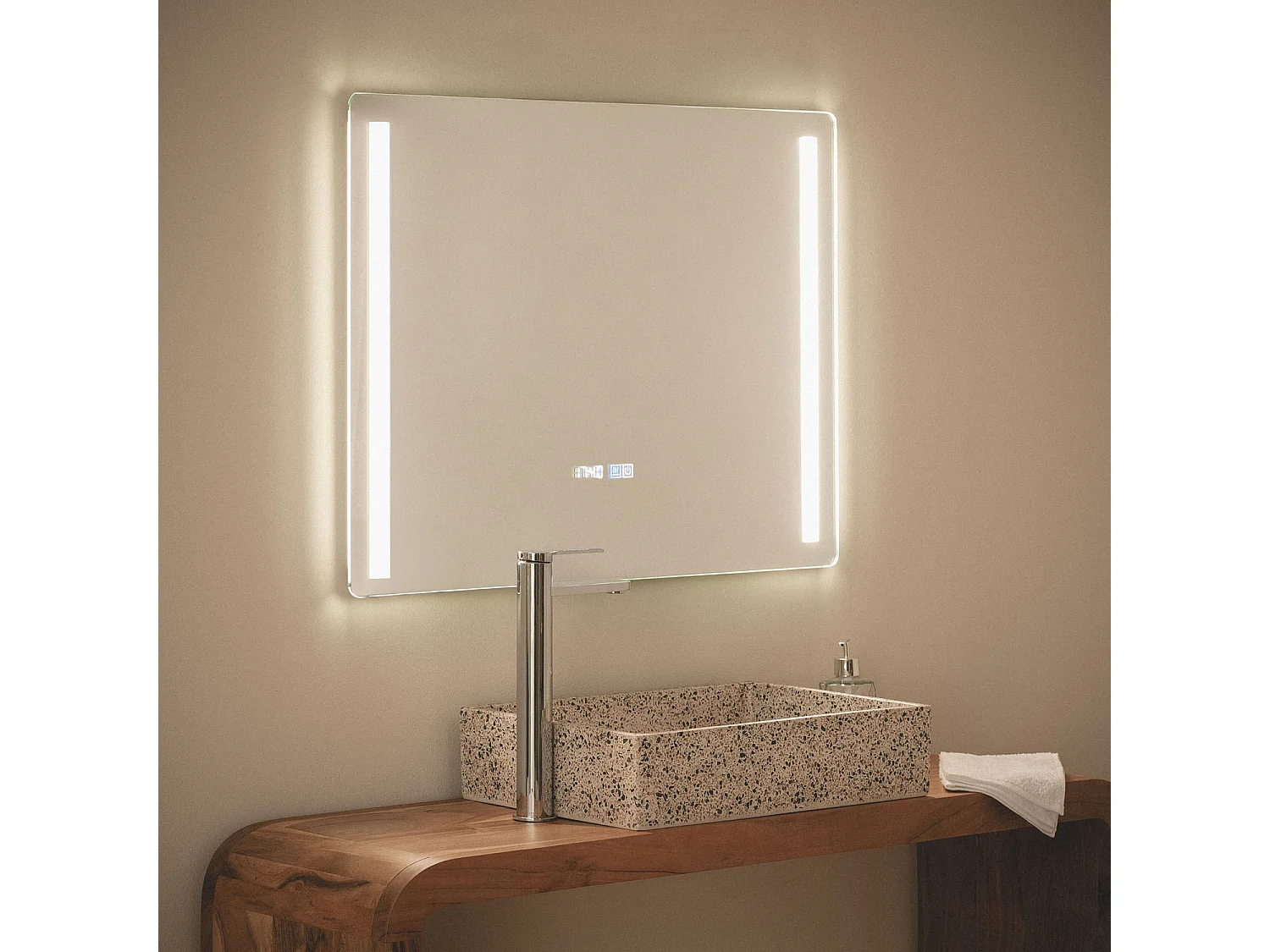 Specchio da Bagno con Luce LED e Antiappannamento 60x80 cm Big Similan Selezionabile (Caldo-Naturale-Freddo)