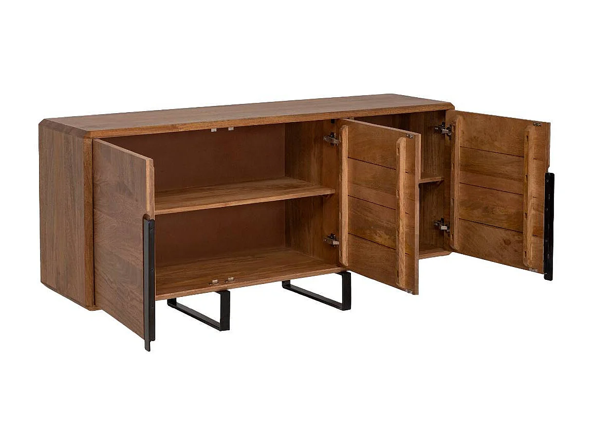Buffet de madera de mango y metal Eglantine - Estilo industrial y amplio almacenamiento para un interior sofisticado