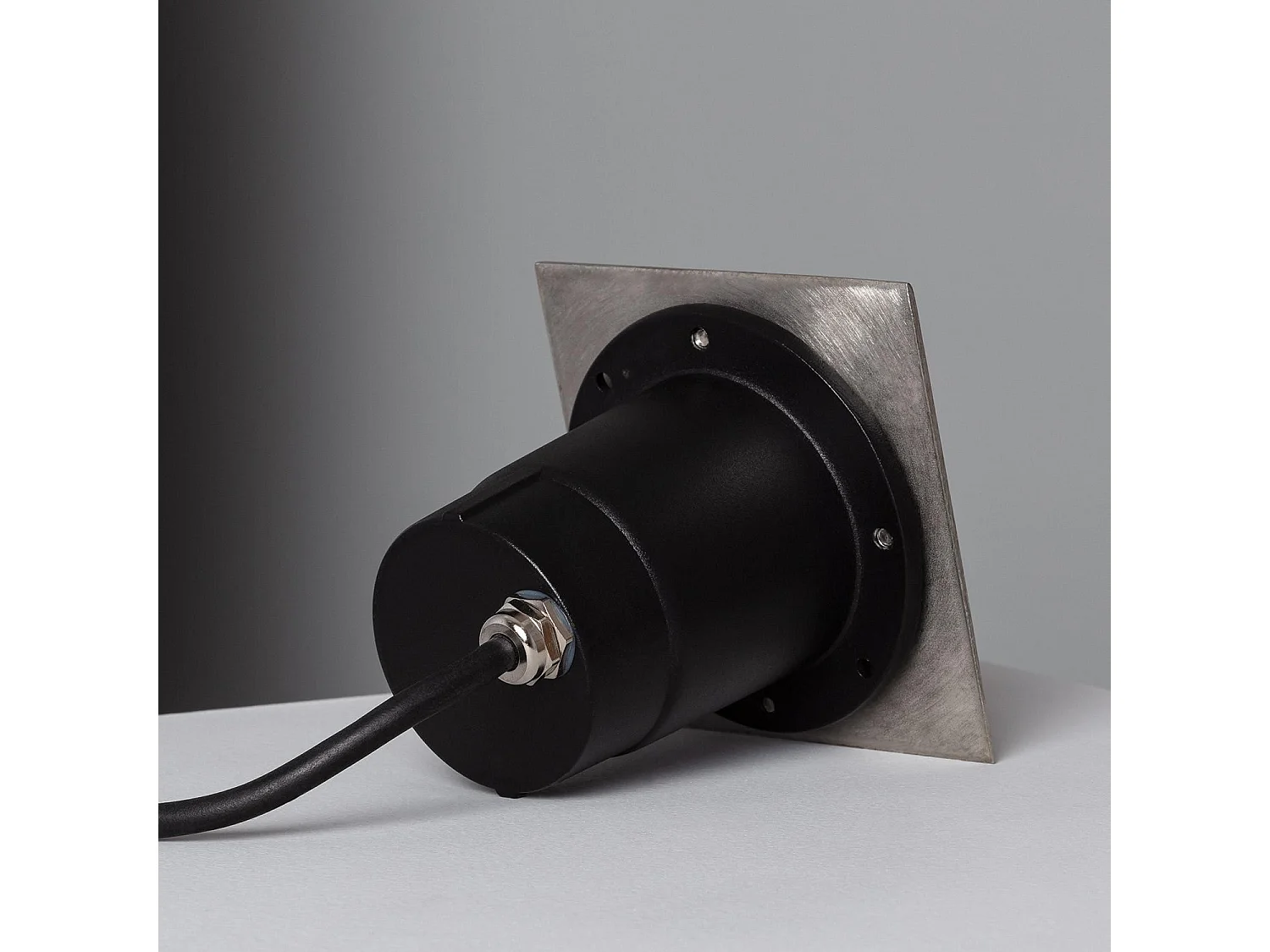 Segnapasso Quadrato Incasso a Terra per GU10 Inox Argento