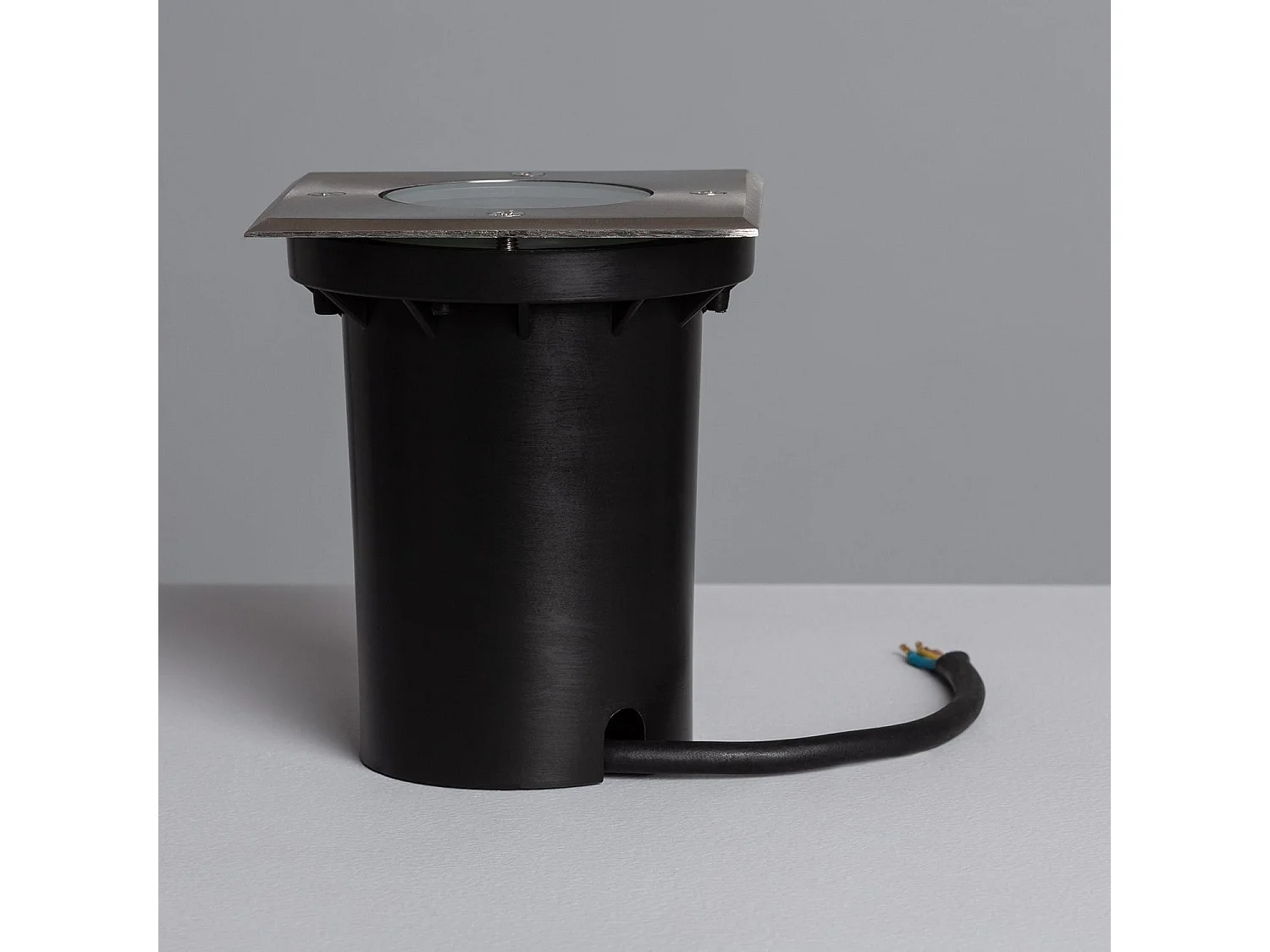 Segnapasso Quadrato Incasso a Terra per GU10 Inox Argento